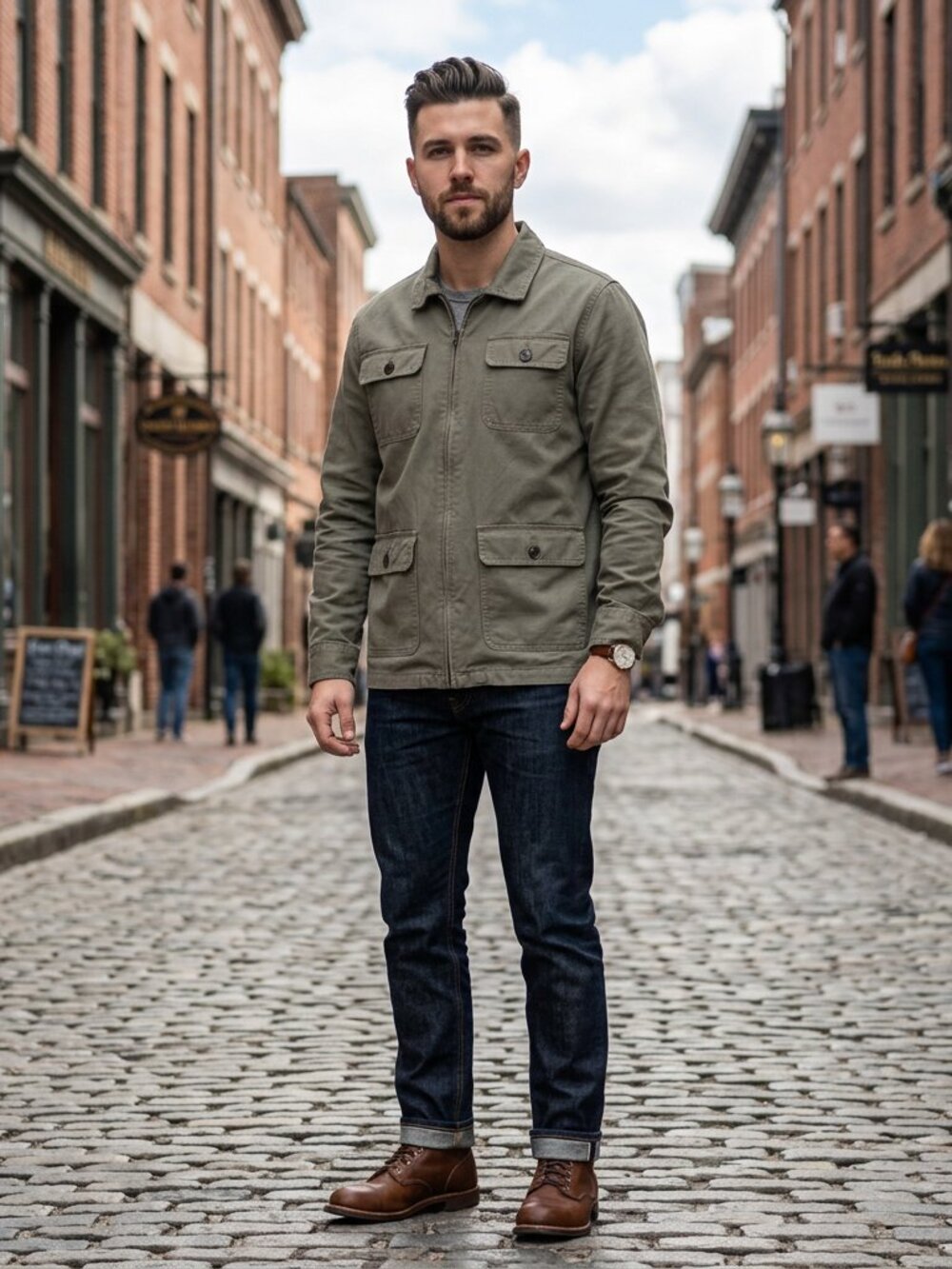 Hawker Rye Light Olive Green Barn Jacket - Size S